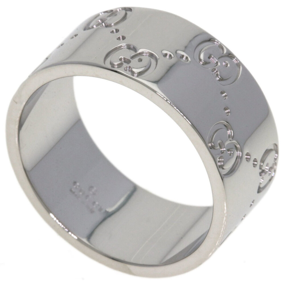 Gucci Icon Wide #16 Ring, 18K White Gold, Women's.